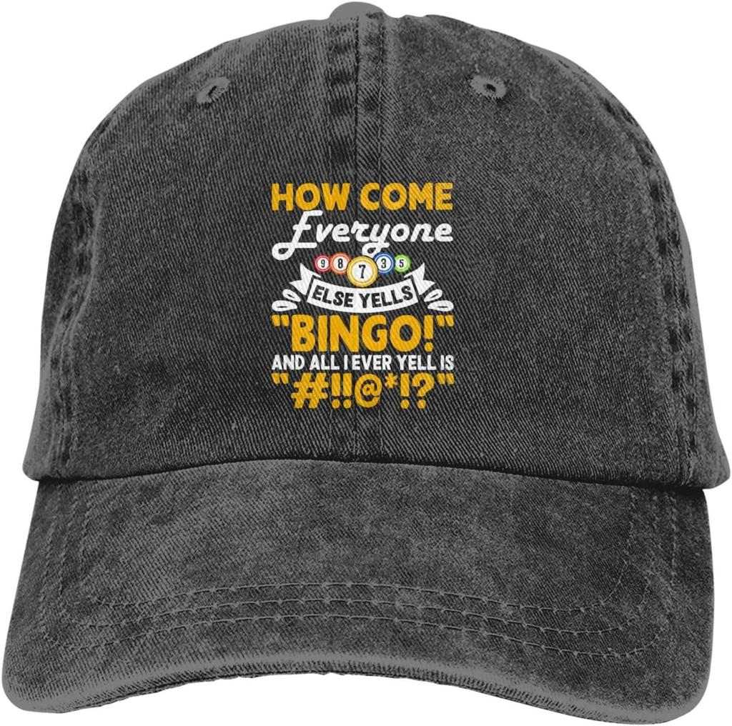 Galna Bingo Människor Basebollkeps Golf Pappahatt Justerbar Original Klassisk Lågprofil Keps Herr Dam
