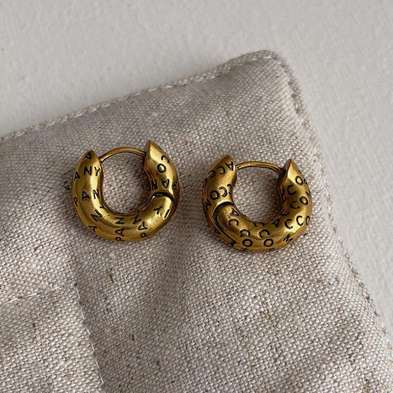 

ANENJERY Геометрия Буквы Серьги для Женщин Мужчин Винтаж Дистресс Серьги-кольца Ювелирные Изделия Подарки Оптом для Вечеринки золотой