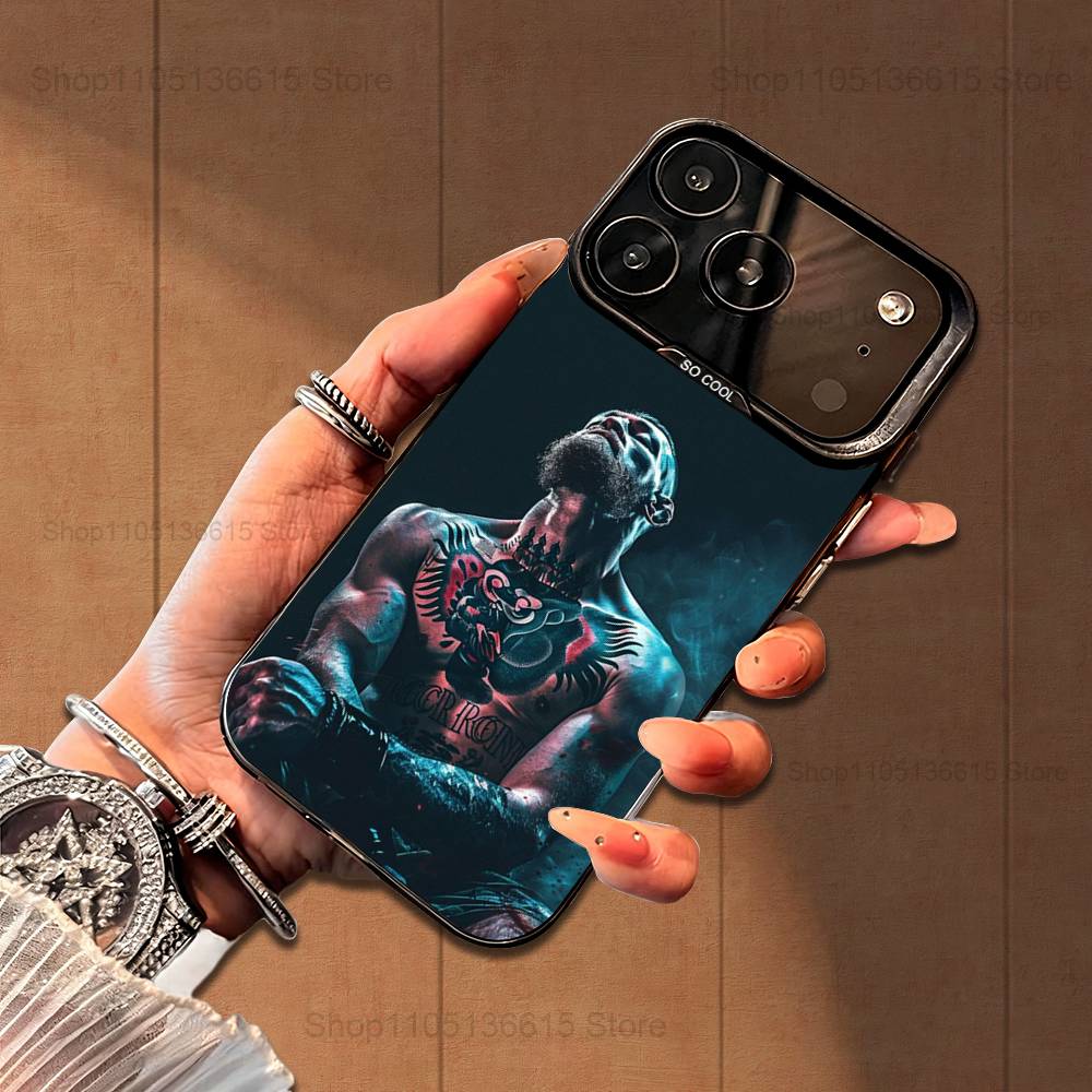 Boxing C-CONOR M-McGregor Case For iPhone 16,15,14,17,13,12,11,Mini,Pro,SE,XS,MAX,Black Matte Silicone Cover
