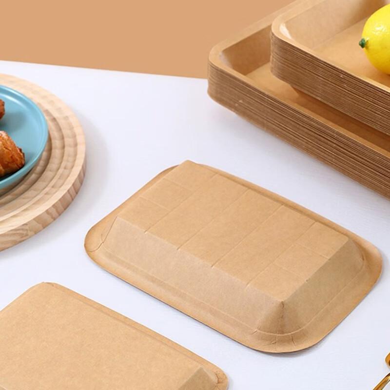 Pabei Disposable Rectangular Kraft Paper Snack Tray