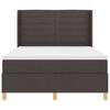 Box Spring Bed with Mattress Dark Brown 140 X 200 Cm Fabric
