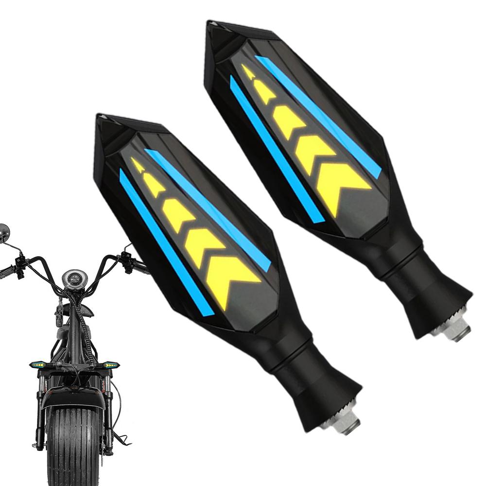 

Светодиодные поворотники для мотоцикла, светодиодные указатели поворота высокой яркости, 2 шт., двухсторонние указатели поворота для большинства систем 12 В синий