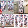 6 Pack American Flag Theme Sticker For Window Glass Door 4th Of July Decors Patriotics Memorials Day Home Office School