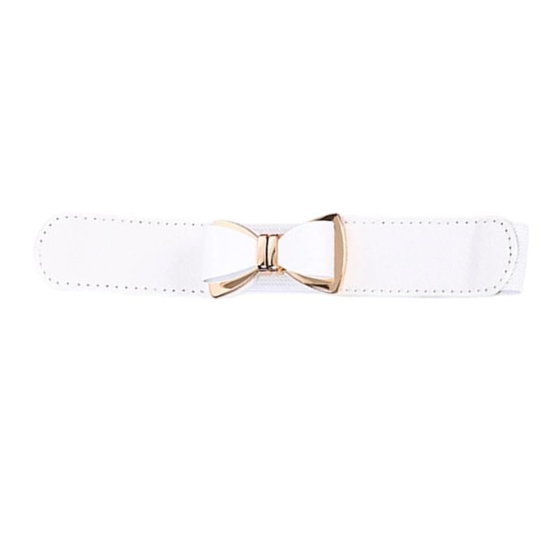 Fashionable Elastic Waist Cincher Women Stretch Belt Bowknot Clasp Cummerbund for Coats Skirts Dresses