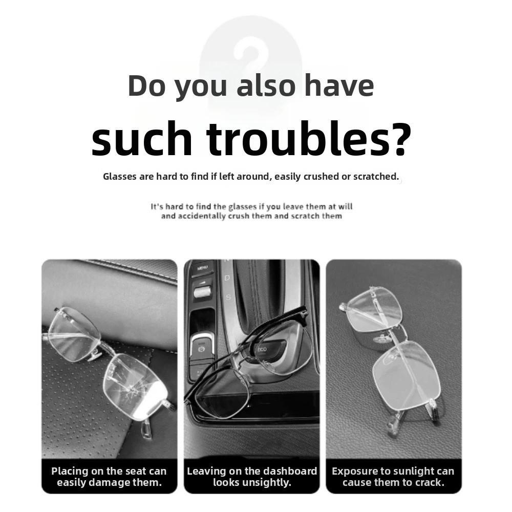 Scratch Resistant Car Eyeglasses Case Shock-proof Anti-Scratch Sun Visor Glasses Clip Space-Saving Protective Box