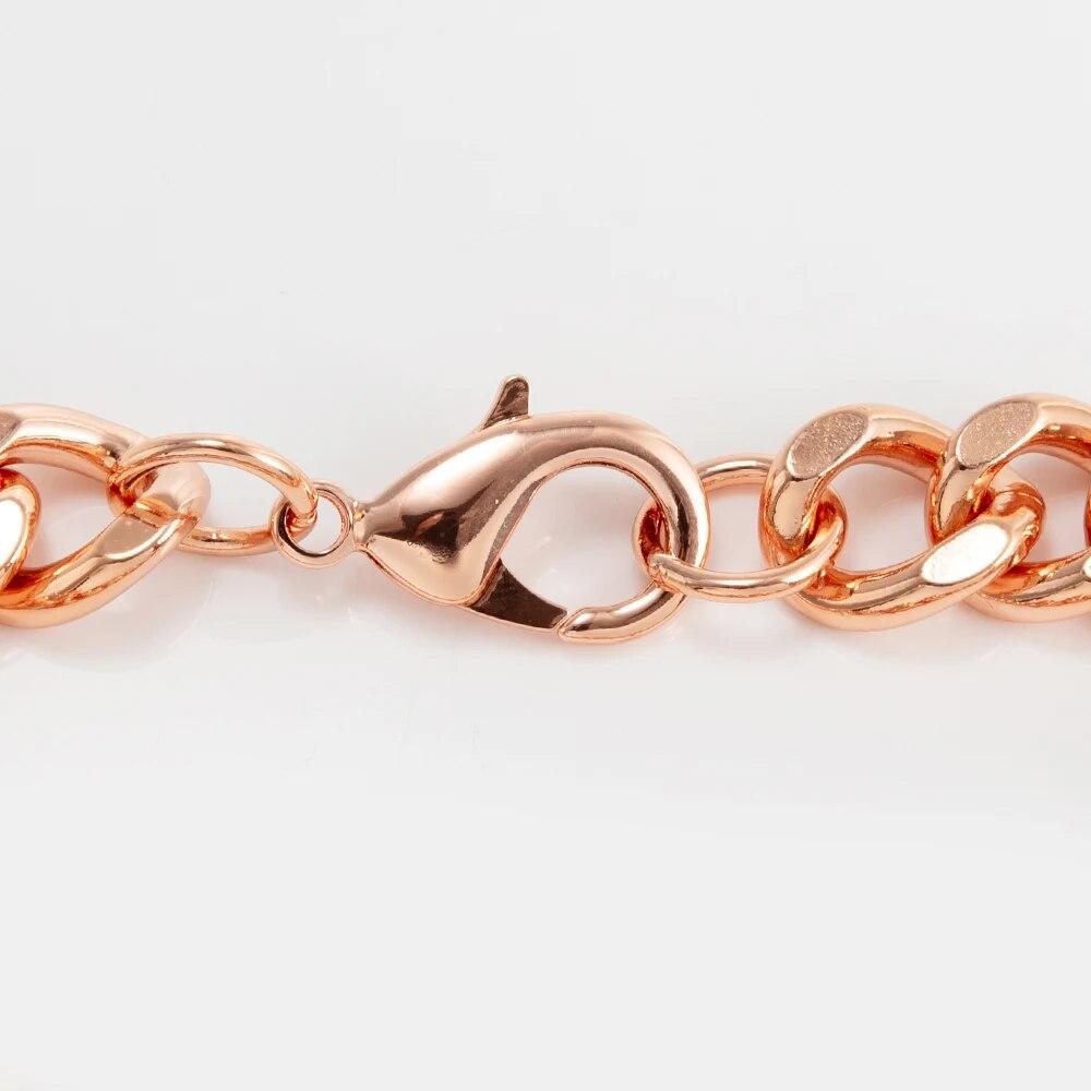 Ikuinen Pure Copper Bracelet for Men Adjustable Cuban Chain Link