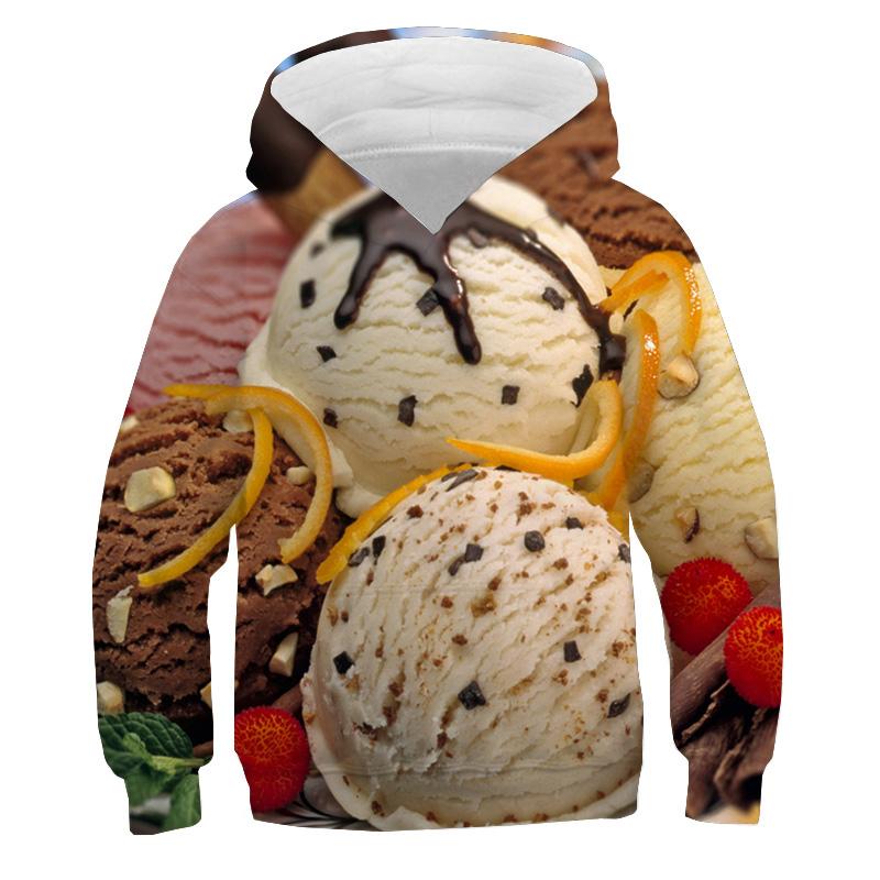 French Fries Hoodies Kids Colorful Candy Print Sweatshirts Boys Girls Tracksuit Macaron Fruit 3D Print Pullover Children Clothes 100