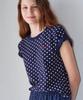 Loginaenloji Logo Point Dotted T-Shirt Navy