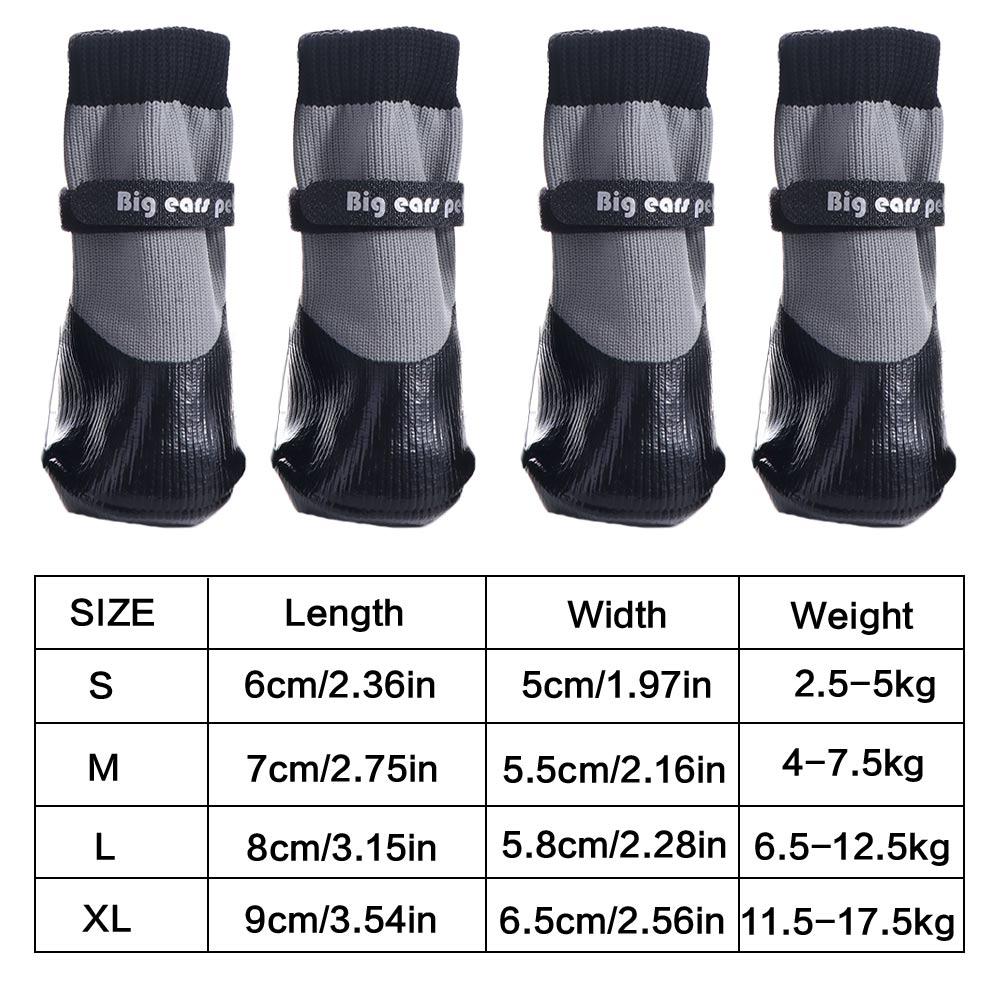 4pcs/set Soft Waterproof Puppy Socks Shoes Non-slip Wear Resistant Dog Warm Knit Socks Warm Not Fall Off