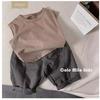 Kids Cotton Sleeveless Vest Striped T Shirt Unisex Loose Fit Korean Trendy Top