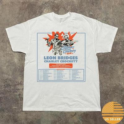 Leon Bridges Charley Crockett The Crooner The Cowboy Tour T Shirt S5XL MI451 Unisex T-Shirt