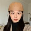 Adjustable Melon Skin Hat Leather Trendy Cap Casual Brimless Round Landlord Hat  Streetwear