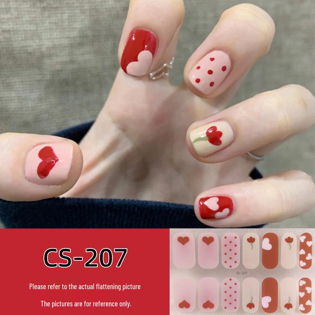 Waterproof Long-Lasting No-Bake 3D Gel Nail Stickers - Removable & Wearable Full-Cover Nail Polish Patches for Women