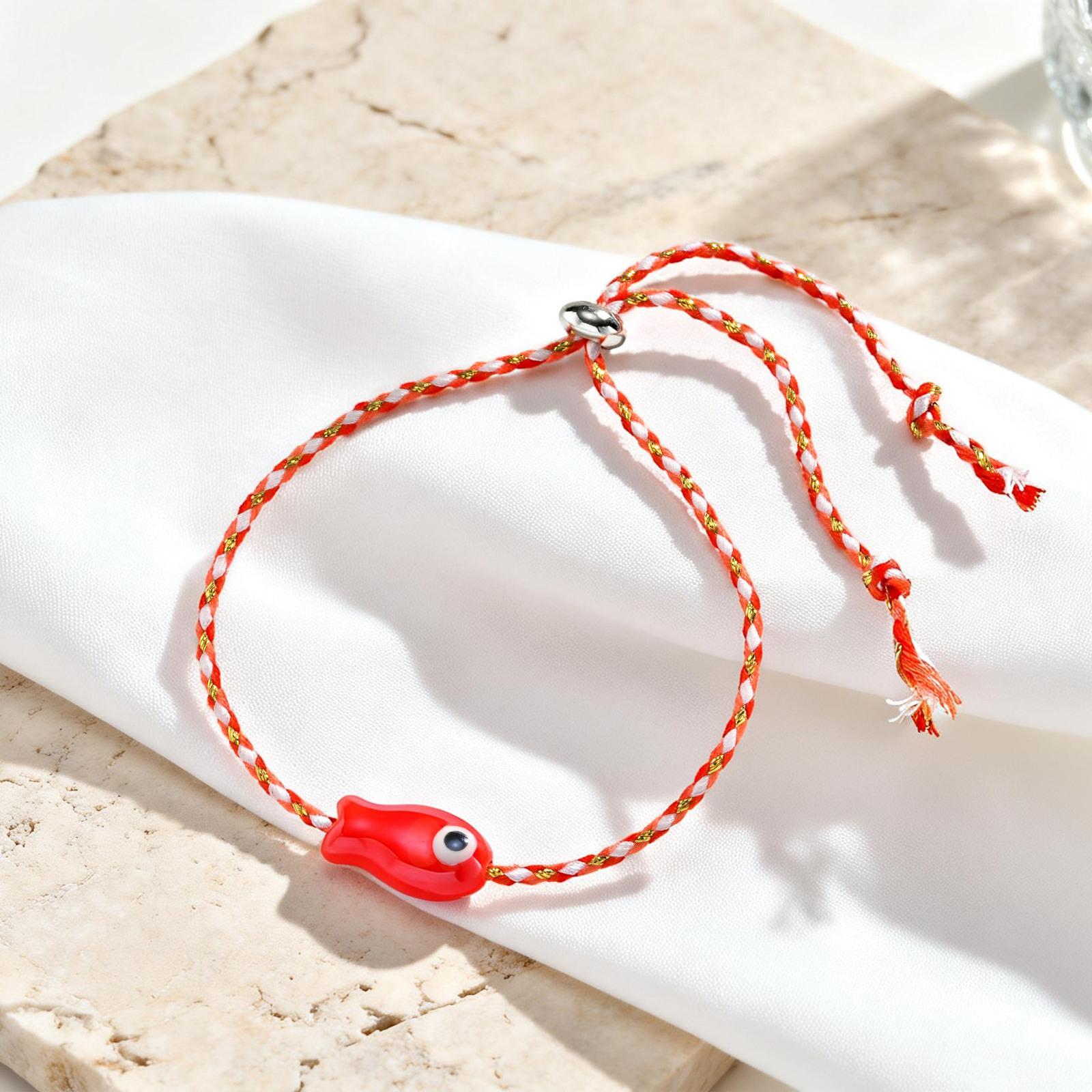 

Vnox Trendy Multicolored Ocean-themed Ceramic Fish Woven Bracelet Boho Charm Rope Wristband Friendship Summer Beach Jewelry