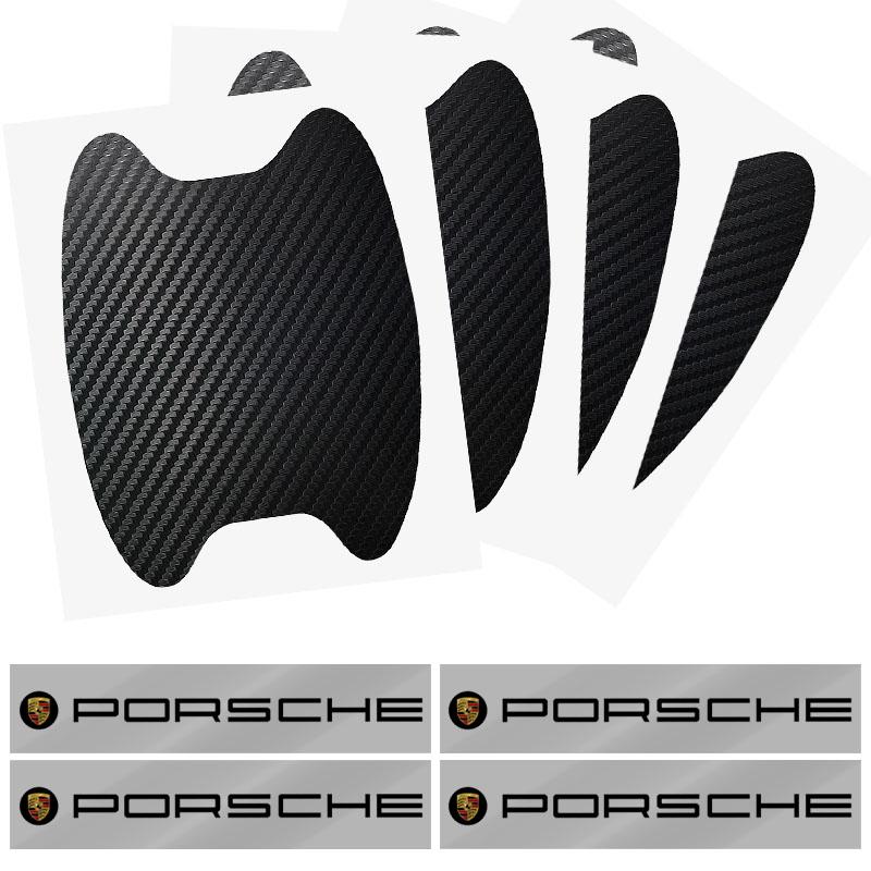 Car Door Sticker Carbon Fiber Scratches Auto Handle Protection Film For Porsche Boxster Cayenne Panamera Macan Cayman 911 918 996 917 991
