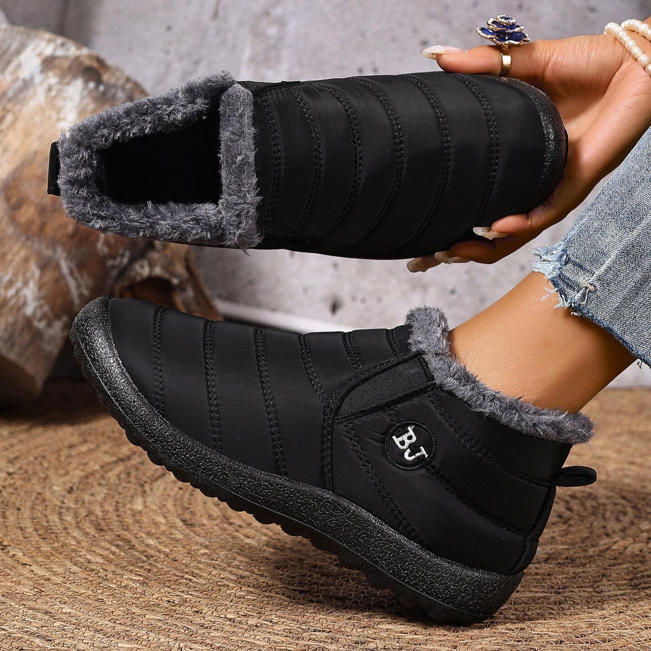 

Women s Winter Faux Fur Lined Snow Boots Warm Waterproof Ankle Booties for Women Outdoor Comfortable Non-Slip Short Boot Walking Sport Shoes 36
