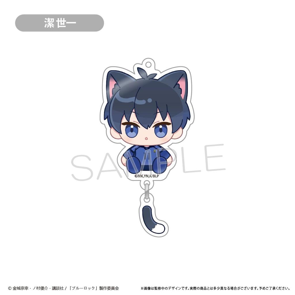 Blue Rock Dangling Acrylic Box of 8 Keychains,