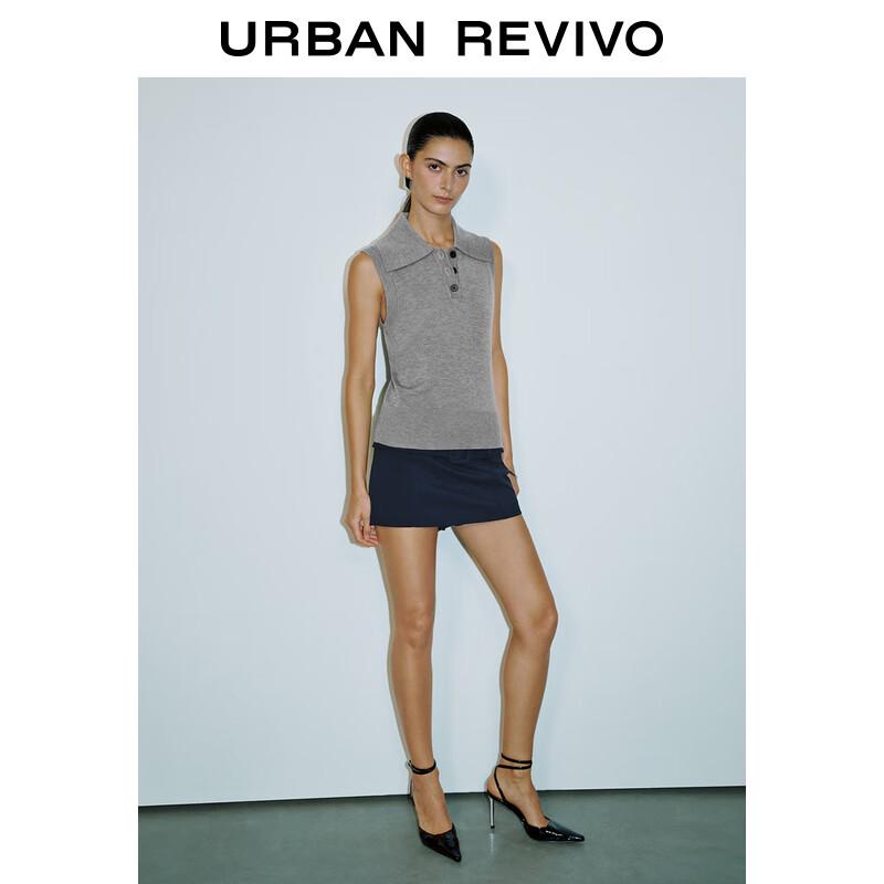 UR 2025 Women's Sleeveless Lapel Knit Top