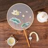Antique Sle Round Fan Handicrt Dance Costume Qipao Special Ape Suzhou Embroidery F Transparent Double Sided Fan