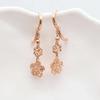 Purple Gold Hollow Brushed Shiny Flower Earrings, High-End Craftsmanship Fashion Color Gold Ear Buckles