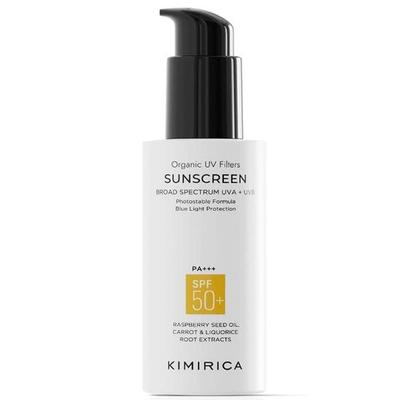 Kimirica Organic UV Filters Sunscreen with SPF 50+ PA ++++ | Broad Spectrum, UV A, UV B & Blue Light Protection | For All Skin Type | 100ml