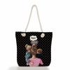 Multifunctional Mom Series Printed Thick Rope Shoulder Beach Bag Casual Large Capacity Handbag 7617