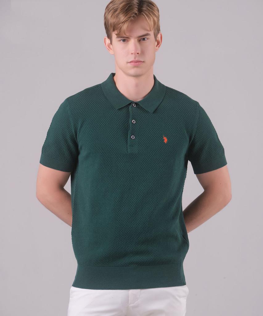 USPOLOASSN Short Sleeve Collared Knit_Green