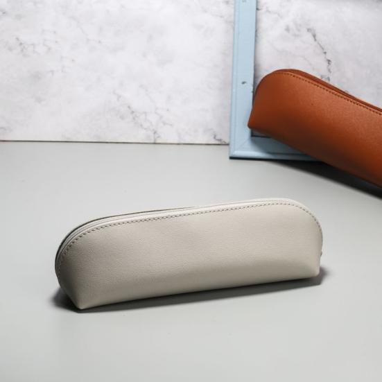 Piórnik Wodoodporny piórnik ze sztucznej skóry Wytrzymały, gładki zamek błyskawiczny Torba do przechowywania artykułów piśmienniczych do szkoły domowej