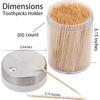 Toothpick Holder, 2000 Count Bamboo Toothpicks with 4 Reusable Toothpick Dispenser, Sturdy Smooth Health Toothpicks for Party, Bar, Olive, Barbecue,