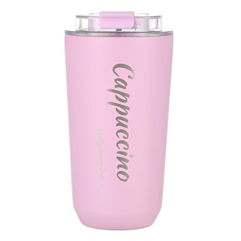 Portable Double-Layer Vacuum Insulated Coffee Cup - Stainless Steel, Creative Design for Girls