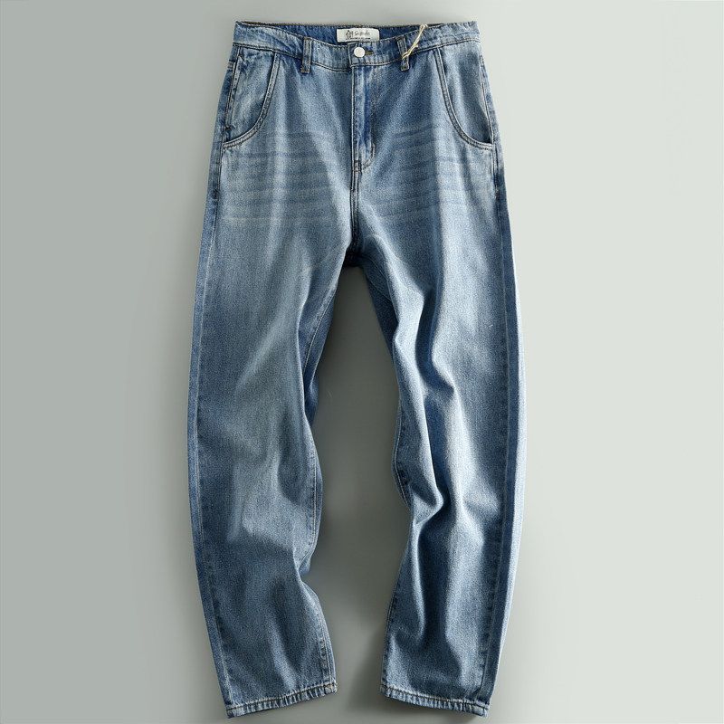 Export Big Brand Balance Cargo Men s Cut Label Big Brand Original Order Leak-Picking Men s Jeans Men s Export Men s Trousers Tide Blue M