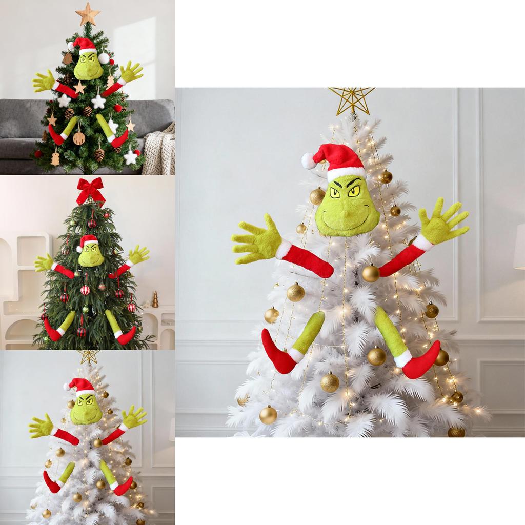 Christmas Plush Grinch Toy With Plush Material For Holiday Decor And Gift Giving
