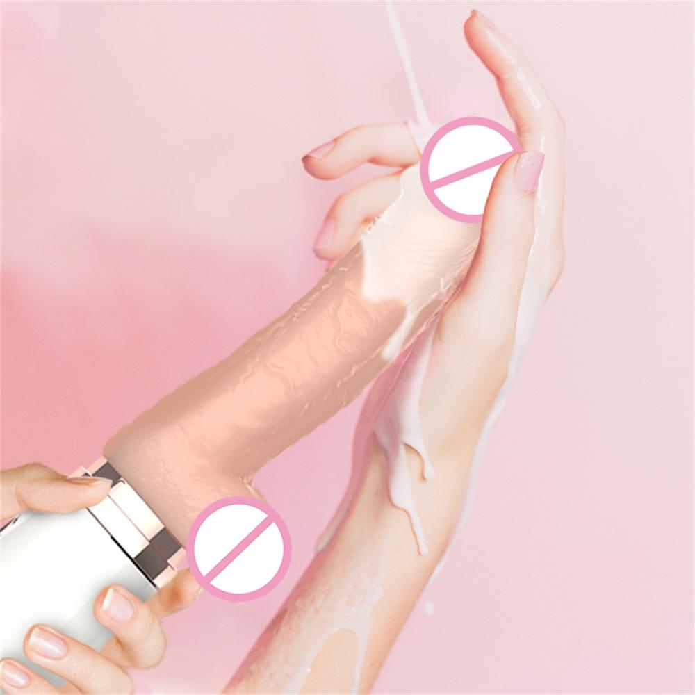 Vibrátor realistického tahového dilda s vyhřívaným zatahovacím penisem, anální stimulace bodu G, automatické dildo pro ženy s přísavkami