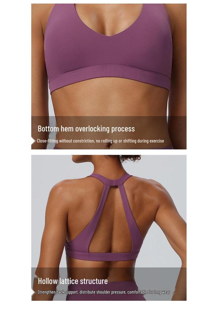 Women's Breathable Quick-Dry Halter Sports Bra with Chest Pads for Yoga and Fitness