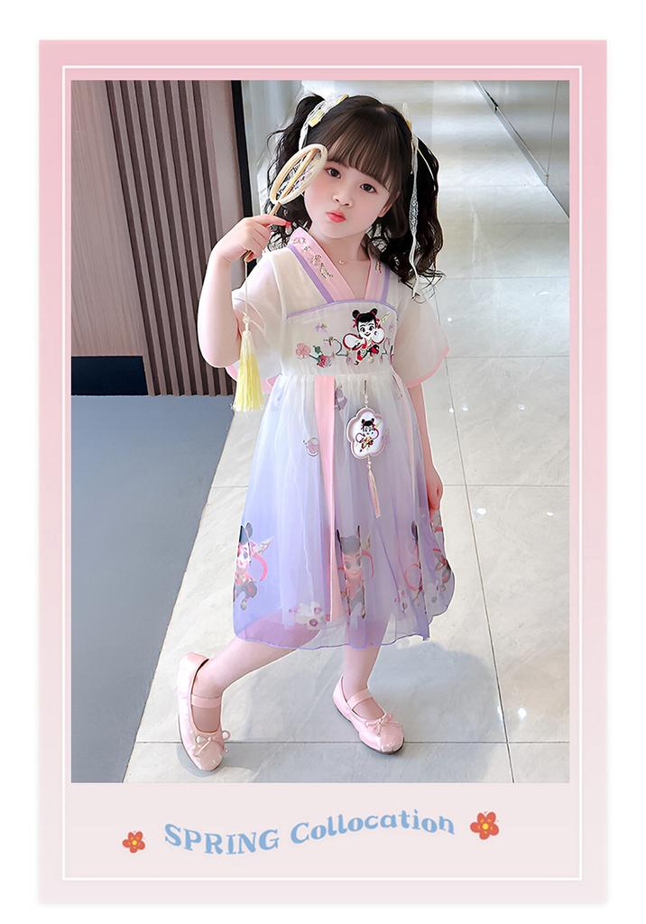 Girls' Hanfu Summer Collection Children's Ancient Costume Dress 2026 New Chinese Style Summer Dress Baby Princess Dress Summer