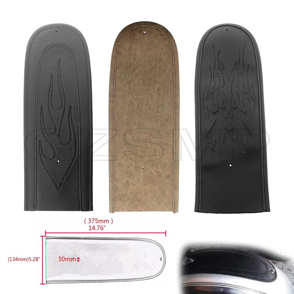 Motorcycle PU Leather Flame Rear Fender Bib Pad Seat Cover Trim Cushion fit For Harley Dyna Fat Bob FXD Wide Glide 2006-2017