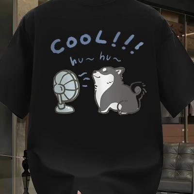 Kawaii Husky Dog Tshirt Cool Fun Summer Doublesided Printed Unisexs And Unisexs Casual Oversized Top