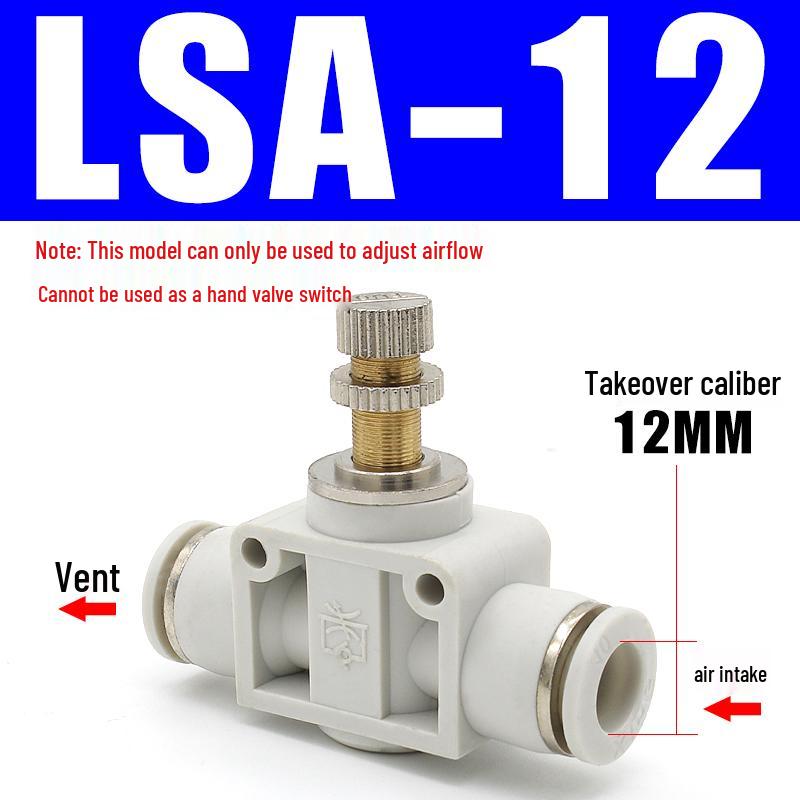Adjustable Airflow Throttle Valve with Quick Connect (LSA 4/6/8/10mm)
