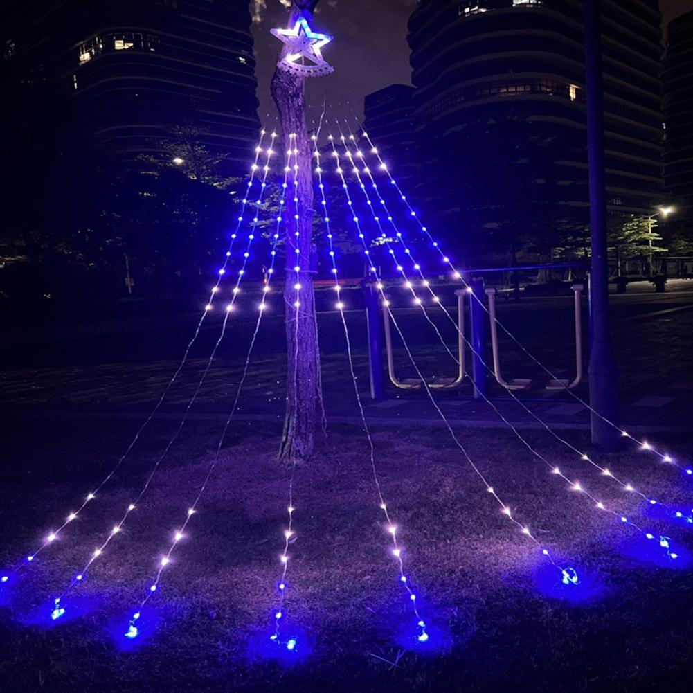 Christmas Decorations Star String Light With Remote APP Control 11FT 305LED RGB Christmas Tree Waterfall Light Timer Music Sync