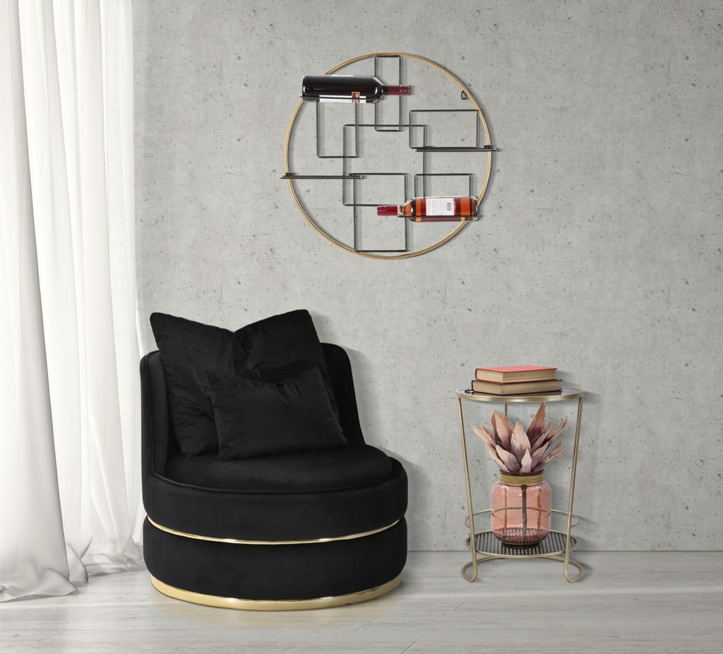 Sessel Paris Space Black Gold Cm Ø 84X72