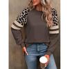 Women's Multi color Leopard Print Long Sleeve Loose Sweatshirt New Autumn Winter Style