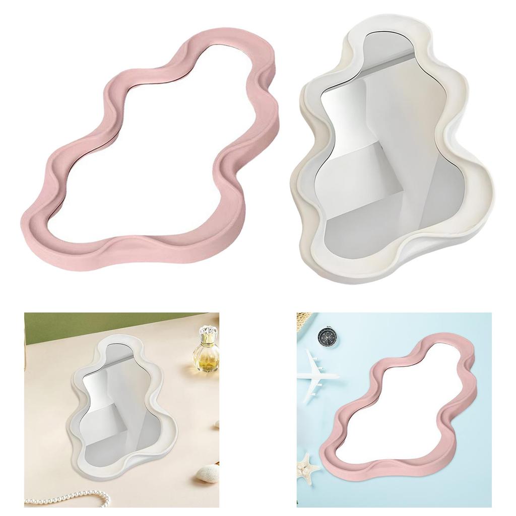 Specchio da Parete Decorativo con Bordi Asimmetrici Specchio Artistico da Tavolo per Bagno Soggiorno Decorazione per la Casa