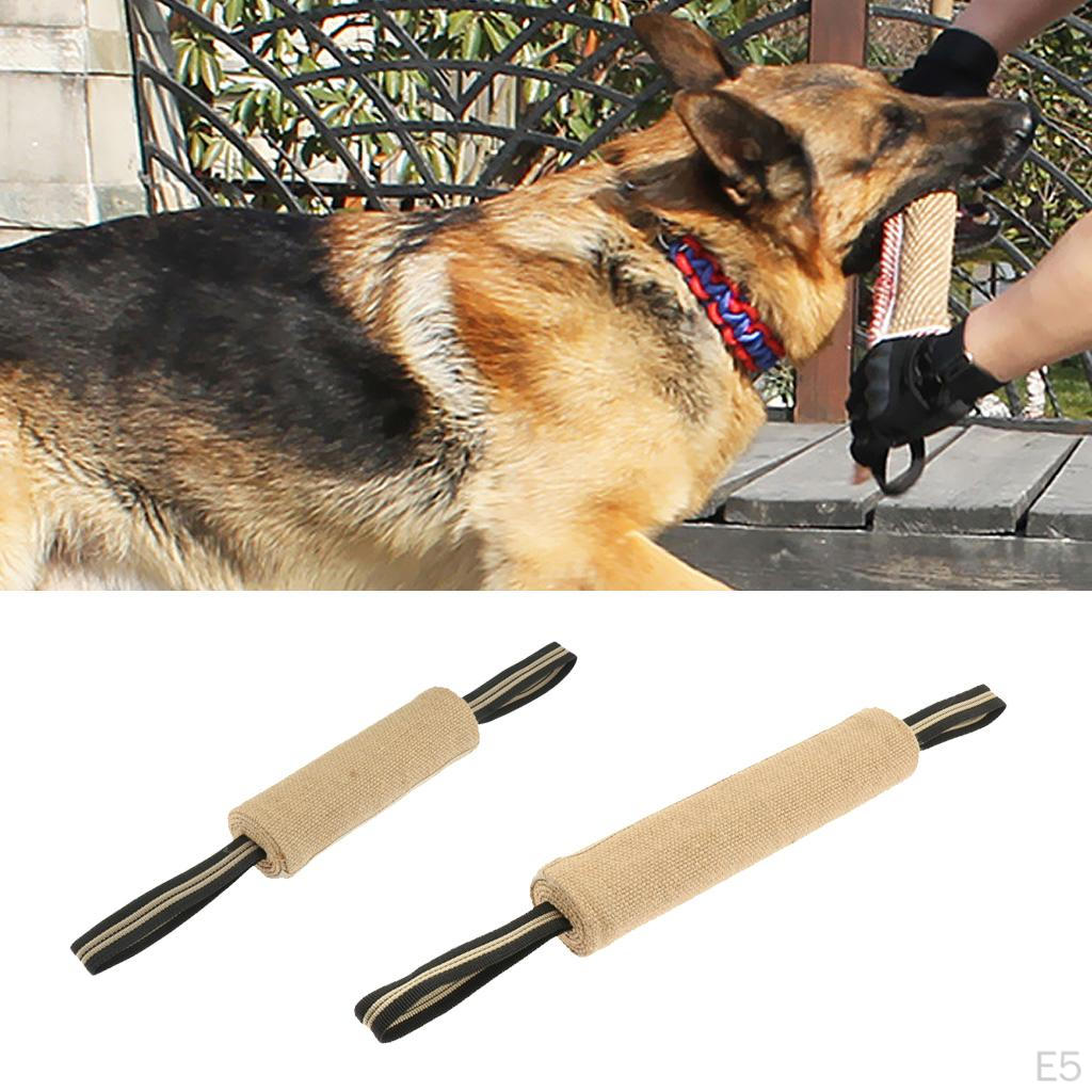 Biting Tug Toys with 2 Handles Jute Dog Chew Toy for Small Dogs Playing