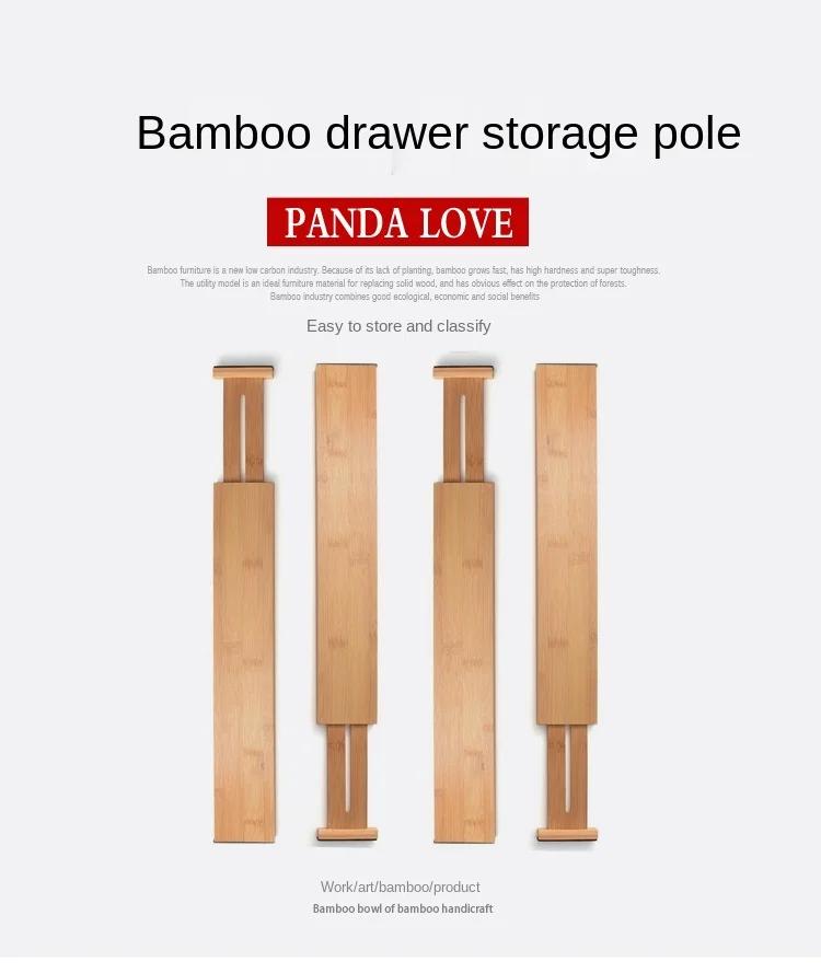Adjustable Bamboo Drawer Dividers Organizer Large Expandable Organizing Dividers for Kitchen Utensils Dresser Bedroom Bathroom