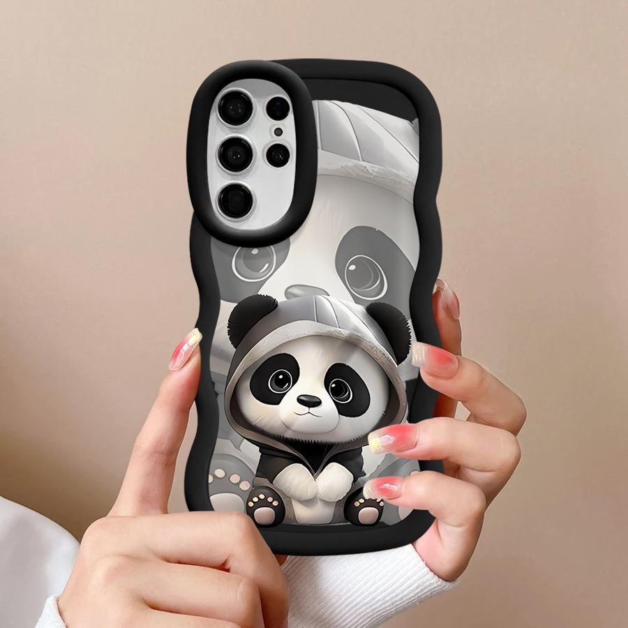 Cute Panda Case for Samsung Galaxy S25 S22 Ultra A26 S23 Plus S21 S20 FE S24 A25 Soft Phone Cover A55 A35 A54 A24 A36 A34