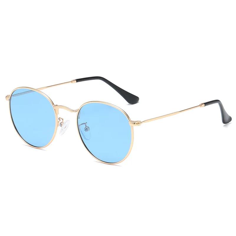 Retro Small Round Hippie Sunglasses Fashion Circle Metal Frame Sun Glasses Disco Party Candy Color Lens Eyewear for Women Men