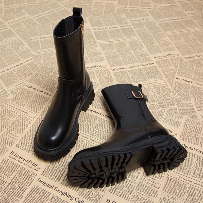 

Women s Boots Designer Heeled Shoes Leather Retro Ankle Boots Fashion Goth Chelsea Boots New Walking Cozy Dress Mujer Botas 40