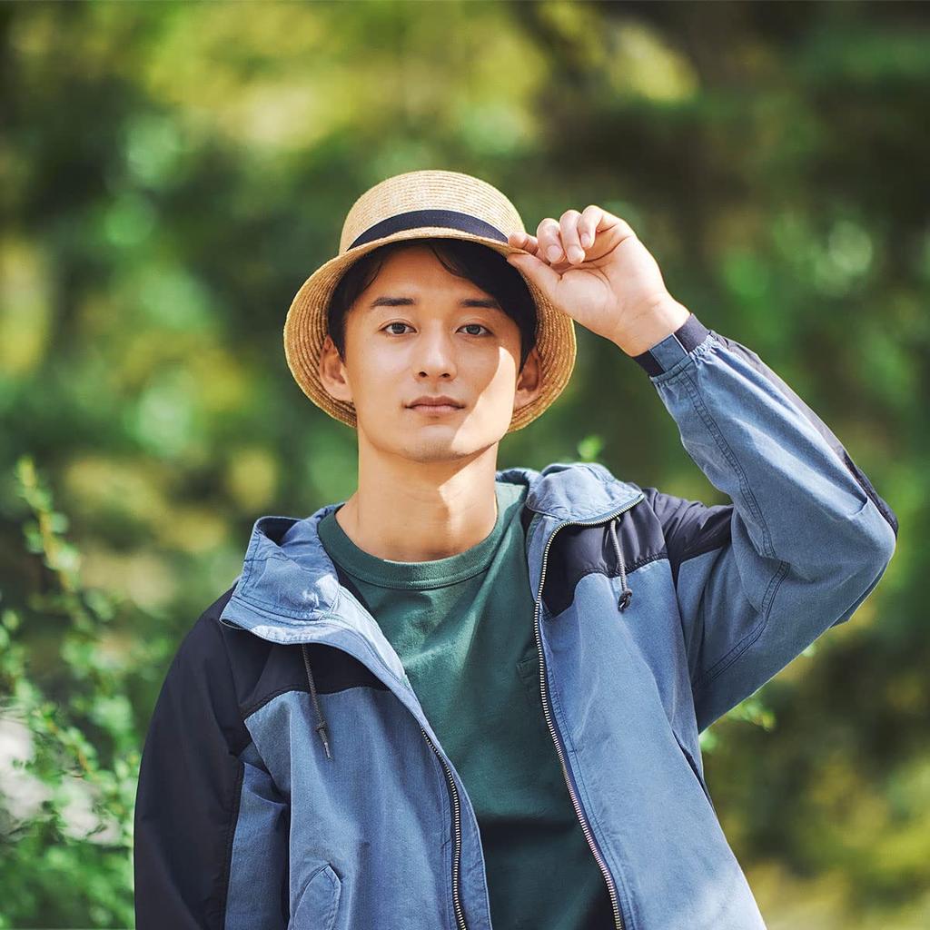 Hat Bucket Straw Bucket Hat for Women and Unisex Straw Hat [Tanaka Shop] Men, UK-H120 (Black)