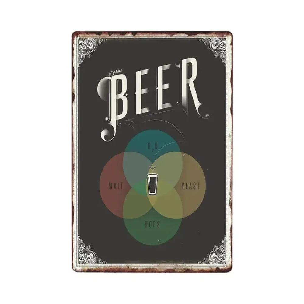 Vintage Beer Metal Tin Sign  Retro Wall Decor for Home Bar Cafe Pub Tavern