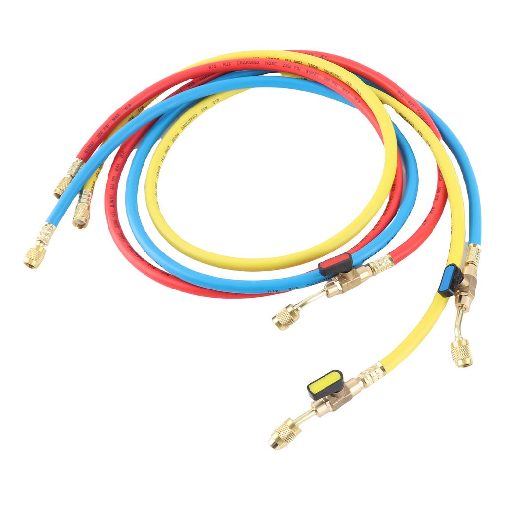 Refrigerant Charging Hose Apply to R12 R22 R502 Refrigerant Air Conditioning Manifold Gauge 1 4 Thread Hose Set (Pack